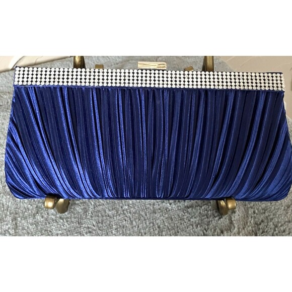 Camille La Vie Handbags - Camille La Vie Clutch Purse Royal Blue with Rhinestones NWOT